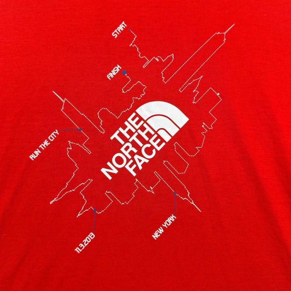 The North Face T-Shirt Mens XL Red NYC Marathon‎ 2013 VaporWick Graphic Tee